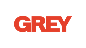 The word "Grey" in red on white background