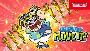An animated image of the Wario Move It Video Game.