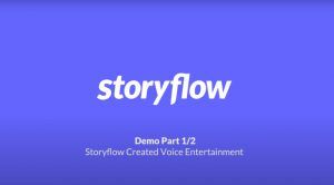 Storyflow logo. Storyflow created voice entertainment.